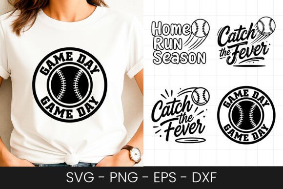 Baseball Game Day Catch Fever Design SVG for Graphics and Crafts