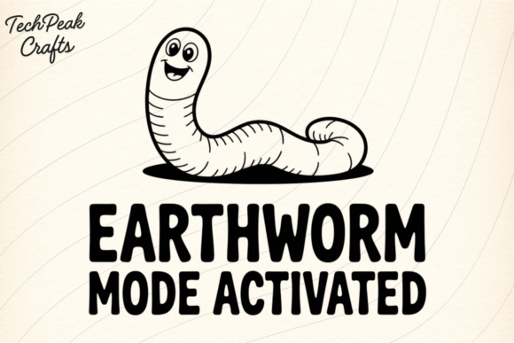 Earthworm Mode Activated PNG SVG Graphics for Crafts