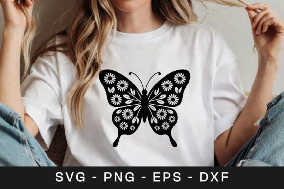Floral Butterfly Decorative Art SVG PNG for Graphics and Crafts