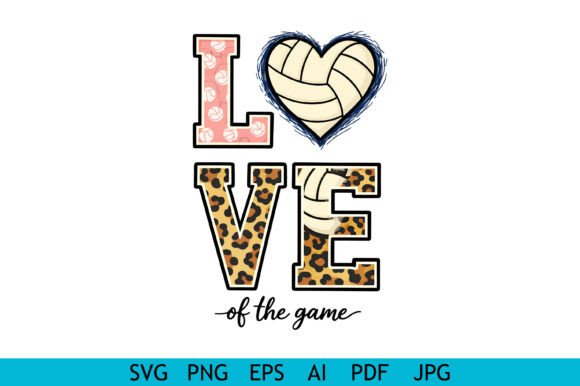 Love of the Volleyball Game Graphics for Crafts