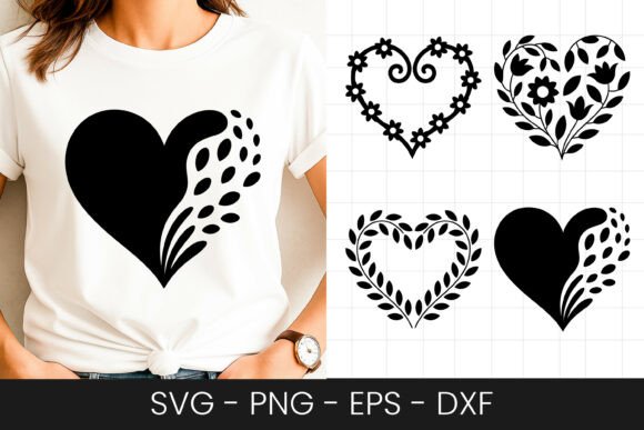 Modern Heart Pattern Love Design SVG PNG for Graphics and Crafts
