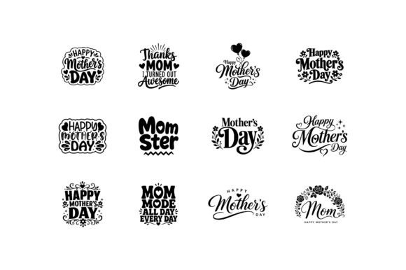 Mother's Day Typography Design Bundle for Graphics and Crafts