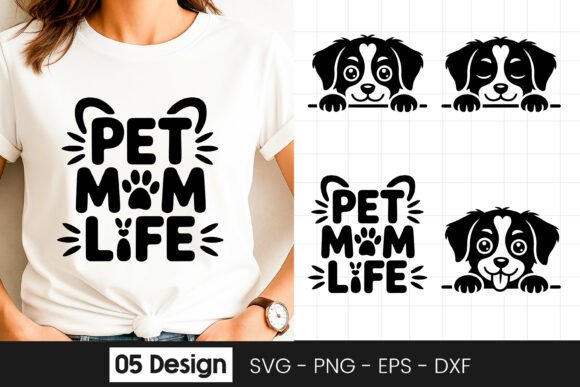 Pet Mom Life Dog Lover T Shirt Design Graphics for Crafts