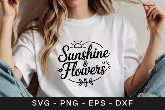 Sunshine Flowers Floral SVG PNG for Graphics and Crafts