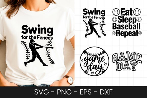 Swing for the Fences Baseball SVG PNG Graphics in Crafts